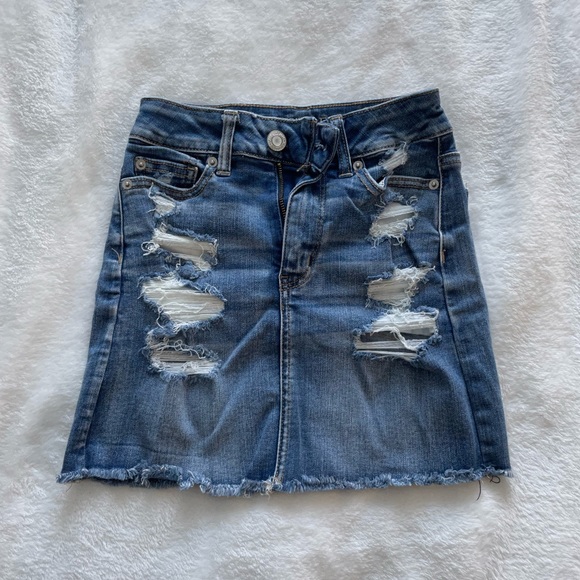 American Eagle Jean Skirt 00 - Picture 1 of 4